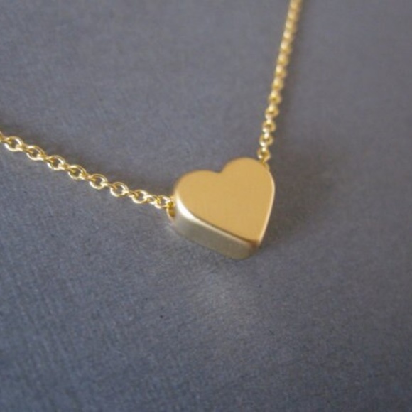 Tiny  Heart Choker Necklace in  Silver or Gold - Picture 6 of 6